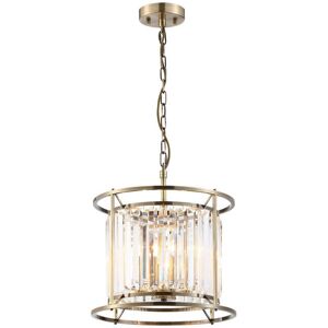 Luminosa Lighting Guilford Ceiling Pendant, Semi Ceiling Lamp Convertible, 3 Light E14, Antique Brass, Clear Luminosa Lighting Guilford Ceiling Pendant, Semi Ceiling Lamp Convertible, 3 Light E14, Antique Brass, Clear