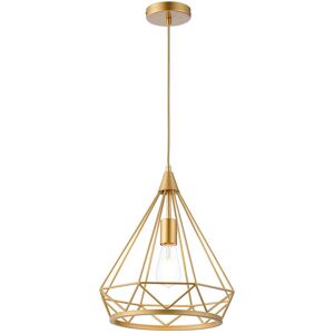 Luminosa Lighting York Large Diamond Ceiling Pendant, E27, Gold Luminosa Lighting York Large Diamond Ceiling Pendant, E27, Gold
