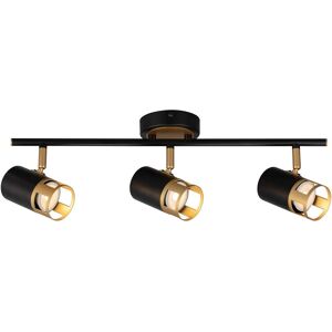 Luminosa Lighting Phelps 3 Light Linear Bar SpotFitting GU10, Black, Painted Gold Luminosa Lighting Phelps 3 Light Linear Bar SpotFitting GU10, Black, Painted Gold