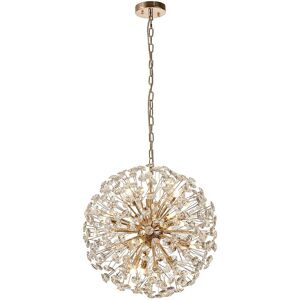 Luminosa Lighting Salisbury Ceiling Pendant 50cm Sphere 12 Light G9 French Gold, Crystal Luminosa Lighting Salisbury Ceiling Pendant 50cm Sphere 12 Light G9 French Gold, Crystal