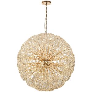 Luminosa Lighting Salisbury Ceiling Pendant 1.2m Sphere 64 Light G9 French Gold, Crystal Luminosa Lighting Salisbury Ceiling Pendant 1.2m Sphere 64 Light G9 French Gold, Crystal