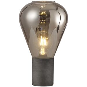 Luminosa Lighting Corinth Narrow Table Lamp, E27, Pewter, Smoke Plated Glass Luminosa Lighting Corinth Narrow Table Lamp, E27, Pewter, Smoke Plated Glass