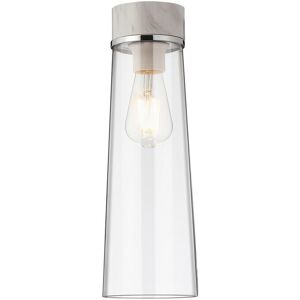 Luminosa Lighting Freedom Ceiling Lamp E27, With Large Clear Cylindrical Cone Glass White Marble, Clear Luminosa Lighting Freedom Ceiling Lamp E27, With Large Clear Cylindrical Cone Glass White Marble, Clear