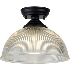 Luminosa Dresden E27 Flush Ceiling Lamp - 30cm Glass Shade Matte Black Luminosa Dresden E27 Flush Ceiling Lamp - 30cm Glass Shade Matte Black