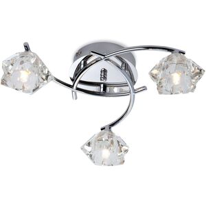 Firstlight Lighting Clara 3 Light Flush Multi Arm Ceiling Light Chrome, Clear Glass, G9 Firstlight Lighting Clara 3 Light Flush Multi Arm Ceiling Light Chrome, Clear Glass, G9