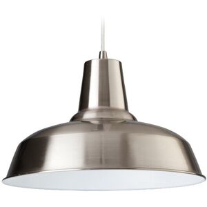 Firstlight Lighting Smart 1 Light Dome Ceiling Pendant Brushed Steel, White Inside, E27 Firstlight Lighting Smart 1 Light Dome Ceiling Pendant Brushed Steel, White Inside, E27