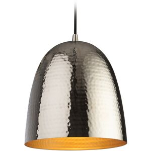 Firstlight Lighting Assam 1 Light Dome Ceiling Pendant Nickel, Matt Brass Inside, E27 Firstlight Lighting Assam 1 Light Dome Ceiling Pendant Nickel, Matt Brass Inside, E27