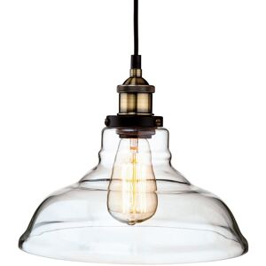 Firstlight Lighting Empire 1 Light Dome Ceiling Pendant Antique Brass, Clear Glass, E27 Firstlight Lighting Empire 1 Light Dome Ceiling Pendant Antique Brass, Clear Glass, E27