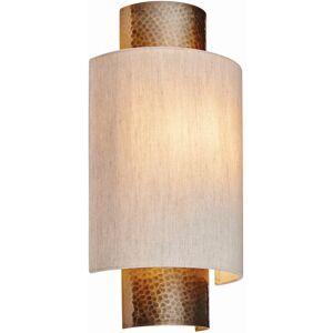 Endon Collection Lighting Indara 1 Light Wall Aged Hammered Bronze, Natural Linen Fabric, E14 Endon Collection Lighting Indara 1 Light Wall Aged Hammered Bronze, Natural Linen Fabric, E14