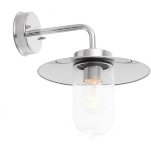 Netlighting Addison Outdoor Wall Light - Stainless Steel & Clear Glass - Dimmable - IP44 - E27 Netlighting Addison Outdoor Wall Light - Stainless Steel & Clear Glass - Dimmable - IP44 - E27