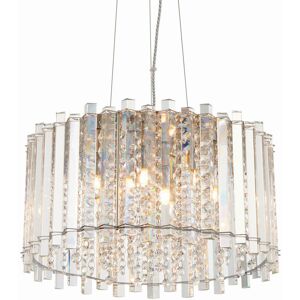 Endon Collection Hanna Pendant - Clear Crystal, 5 Light, Dimmable, Chrome, 55-147cm Endon Collection Hanna Pendant - Clear Crystal, 5 Light, Dimmable, Chrome, 55-147cm