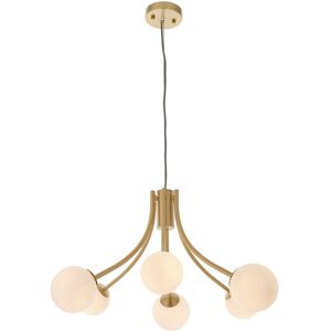 Netlighting / Endon Bloom Multi Arm Glass Pendant Light Satin Brass - Pendant Light Netlighting / Endon Bloom Multi Arm Glass Pendant Light Satin Brass - Pendant Light