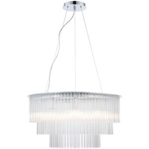 Impex Lighting Panama 9 Light Chrome Crystal Pendant Ceiling Light Impex Lighting Panama 9 Light Chrome Crystal Pendant Ceiling Light