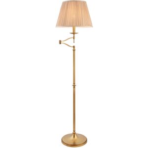 Interiors 1900 Stanford Antique Brass - 1 Light Floor Lamp Beige Shade Interiors 1900 Stanford Antique Brass - 1 Light Floor Lamp Beige Shade