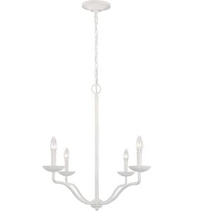 Feiss Annie Multi Arm Chandelier - White - 4-Light Feiss Annie Multi Arm Chandelier - White - 4-Light