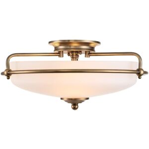 Quoizel Griffin Bowl Semi Flush Ceiling Light Weathered Brass - Ceiling Light Quoizel Griffin Bowl Semi Flush Ceiling Light Weathered Brass - Ceiling Light