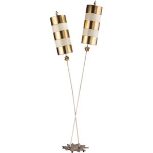 Elstead Lighting Nettle Luxe - Floor Lamp - Gold, Taupe, E27 Elstead Lighting Nettle Luxe - Floor Lamp - Gold, Taupe, E27