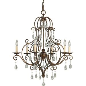 Elstead Lighting Feiss Chateau 6 Light Chandelier Mocha Bronze Elstead Lighting Feiss Chateau 6 Light Chandelier Mocha Bronze