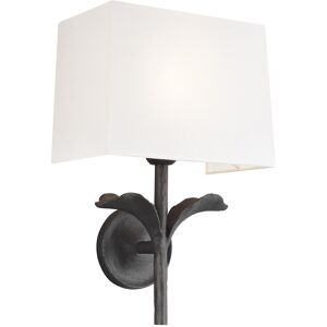 Netlighting Georgia 1 Light Wall Light - Aged Iron - White Linen - E27 - Wall Light Netlighting Georgia 1 Light Wall Light - Aged Iron - White Linen - E27 - Wall Light