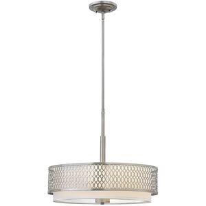 Elstead Lighting Hinkley Fredrick Ramond Jules 3 Light Pendant / Semi-Flush Brushed Nickel Elstead Lighting Hinkley Fredrick Ramond Jules 3 Light Pendant / Semi-Flush Brushed Nickel