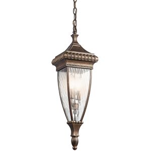Elstead Lighting Venetian Rain 2 Light Outdoor Ceiling Chain Lantern Brushed Bronze, E14 Elstead Lighting Venetian Rain 2 Light Outdoor Ceiling Chain Lantern Brushed Bronze, E14