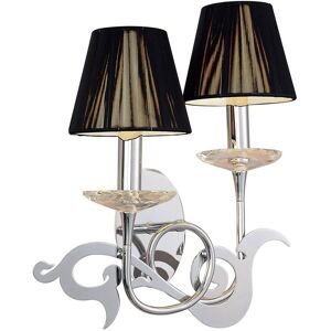 INSPIRED LIGHTING Acanto Wall Lamp Switched 2 Light E14, Polished Chrome With Black Shades INSPIRED LIGHTING Acanto Wall Lamp Switched 2 Light E14, Polished Chrome With Black Shades