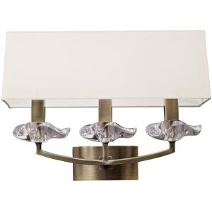 INSPIRED LIGHTING Akira Wall Lamp Switched 3 Light E14, Antique Brass With Cream Shade INSPIRED LIGHTING Akira Wall Lamp Switched 3 Light E14, Antique Brass With Cream Shade