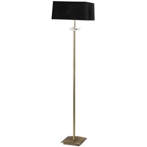 Inspired Lighting Akira Floor Lamp - Antique Brass - Black Shade - 3 Light E27 Inspired Lighting Akira Floor Lamp - Antique Brass - Black Shade - 3 Light E27