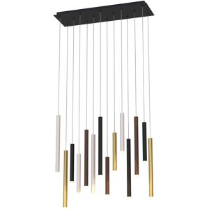 INSPIRED LIGHTING Cala Rectangle 14 Light Pendant, 84W LED, 3000K, 5880lm, Sand White/Sand Black/Gold/Rust Brown, 3yrs Warranty INSPIRED LIGHTING Cala Rectangle 14 Light Pendant, 84W LED, 3000K, 5880lm, Sand White/Sand Black/Gold/Rust Brown, 3yrs Warranty