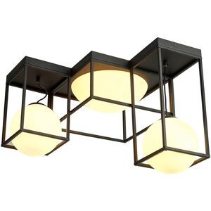 INSPIRED LIGHTING Desigual Semi Flush, 5 Light E27, Matt Black INSPIRED LIGHTING Desigual Semi Flush, 5 Light E27, Matt Black