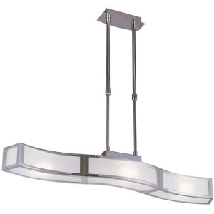 INSPIRED LIGHTING Duna E27 Linear Pendant 3 Light L1 Bar, Polished Chrome, White Acrylic INSPIRED LIGHTING Duna E27 Linear Pendant 3 Light L1 Bar, Polished Chrome, White Acrylic