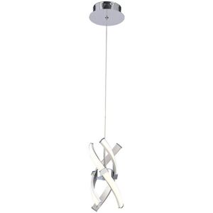 INSPIRED LIGHTING Espirales Pendant 1 Light 12W LED 3000K, 840lm, Silver/Frosted Acrylic/Polished Chrome INSPIRED LIGHTING Espirales Pendant 1 Light 12W LED 3000K, 840lm, Silver/Frosted Acrylic/Polished Chrome