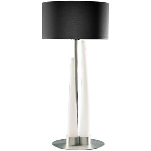 INSPIRED LIGHTING Estalacta Table Lamp 3 Light GU10 Indoor, Silver/Opal White With Black Shade INSPIRED LIGHTING Estalacta Table Lamp 3 Light GU10 Indoor, Silver/Opal White With Black Shade