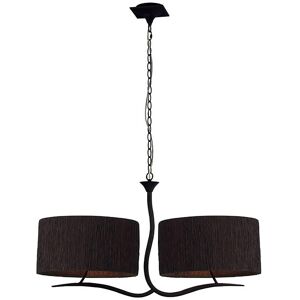 INSPIRED LIGHTING Eve Linear Pendant 2 Arm 4 Light E27, Anthracite With Black Oval Shades INSPIRED LIGHTING Eve Linear Pendant 2 Arm 4 Light E27, Anthracite With Black Oval Shades