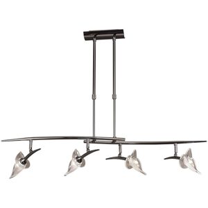 INSPIRED LIGHTING Flavia Telescopic Linear Pendant 4 Light G9 With Adjustable Heads, Black Chrome INSPIRED LIGHTING Flavia Telescopic Linear Pendant 4 Light G9 With Adjustable Heads, Black Chrome