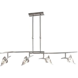 INSPIRED LIGHTING Flavia Telescopic Pendant Linear Bar 4 Light G9 With Adjustable Heads, Polished Chrome INSPIRED LIGHTING Flavia Telescopic Pendant Linear Bar 4 Light G9 With Adjustable Heads, Polished Chrome