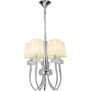 INSPIRED LIGHTING Loewe Slim Pendant 5 Light E14, Polished Chrome With Cream Shades INSPIRED LIGHTING Loewe Slim Pendant 5 Light E14, Polished Chrome With Cream Shades