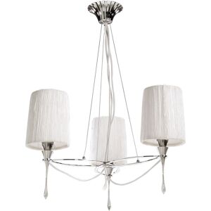 INSPIRED LIGHTING Lucca Pendant 3 Light E27, Polished Chrome With White Shades & Clear Crystal INSPIRED LIGHTING Lucca Pendant 3 Light E27, Polished Chrome With White Shades & Clear Crystal