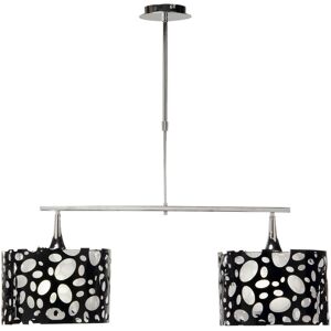INSPIRED LIGHTING Lupin Linear Pendant 2 Light E27, Gloss Black, White Acrylic, Polished Chrome INSPIRED LIGHTING Lupin Linear Pendant 2 Light E27, Gloss Black, White Acrylic, Polished Chrome
