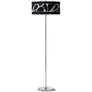 INSPIRED LIGHTING Manhattan Floor Lamp 3 Light L1/SGU10, Polished Chrome With Black Patterned Shade INSPIRED LIGHTING Manhattan Floor Lamp 3 Light L1/SGU10, Polished Chrome With Black Patterned Shade
