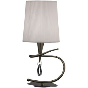 INSPIRED LIGHTING Mara Table Lamp 1 Light E14 Small, Antique Brass With Ivory White Shade INSPIRED LIGHTING Mara Table Lamp 1 Light E14 Small, Antique Brass With Ivory White Shade
