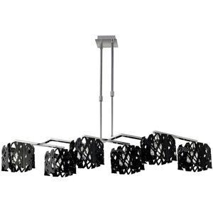 INSPIRED LIGHTING Tokio Rectangular Telescopic 6 Light G9 Line, Gloss Black/Polished Chrome INSPIRED LIGHTING Tokio Rectangular Telescopic 6 Light G9 Line, Gloss Black/Polished Chrome