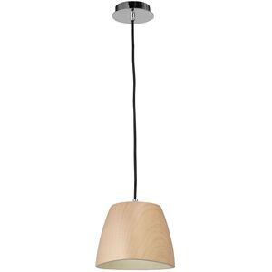 INSPIRED LIGHTING Triangle Pendant Small 1 Light E27, Beech/Polished Chrome INSPIRED LIGHTING Triangle Pendant Small 1 Light E27, Beech/Polished Chrome