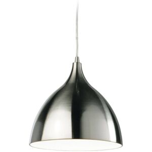 Firstlight Caf - Ceiling Pendant - 1 Light - Brushed Steel - White Inside Firstlight Caf - Ceiling Pendant - 1 Light - Brushed Steel - White Inside