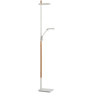 INSPIRED LIGHTING Phuket Floor Lamp 2 Light 21W Down 7W Up LED 3000K, 3000lm, Touch Dimmer, Matt White / Beech INSPIRED LIGHTING Phuket Floor Lamp 2 Light 21W Down 7W Up LED 3000K, 3000lm, Touch Dimmer, Matt White / Beech