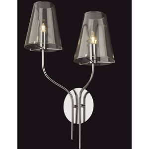 Firstlight Lighting Jasmine 2 Light Indoor Wall Light Chrome, Clear Glass, G9 Firstlight Lighting Jasmine 2 Light Indoor Wall Light Chrome, Clear Glass, G9