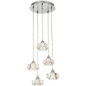 Firstlight Lighting Lisbon 5 Light Cluster Pendant Chrome, Clear Decorative Glass, G9 Firstlight Lighting Lisbon 5 Light Cluster Pendant Chrome, Clear Decorative Glass, G9