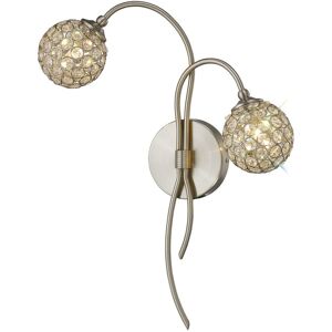 INSPIRED LIGHTING Apollo Wall Lamp 2 Light G9 Satin Nickel/Crystal INSPIRED LIGHTING Apollo Wall Lamp 2 Light G9 Satin Nickel/Crystal