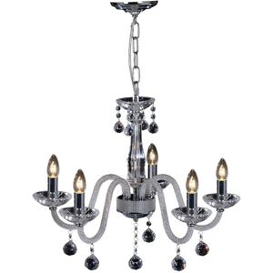 INSPIRED LIGHTING Amora Pendant 5 Light E14 Polished Chrome/Crystal INSPIRED LIGHTING Amora Pendant 5 Light E14 Polished Chrome/Crystal