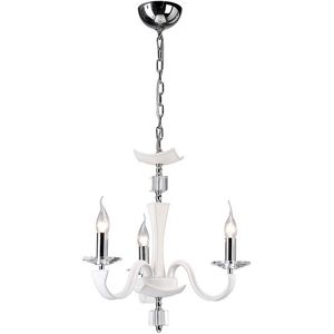 INSPIRED LIGHTING Nardini Pendant 3 Light E14 Polished Chrome/White Faux Leather/Crystal INSPIRED LIGHTING Nardini Pendant 3 Light E14 Polished Chrome/White Faux Leather/Crystal